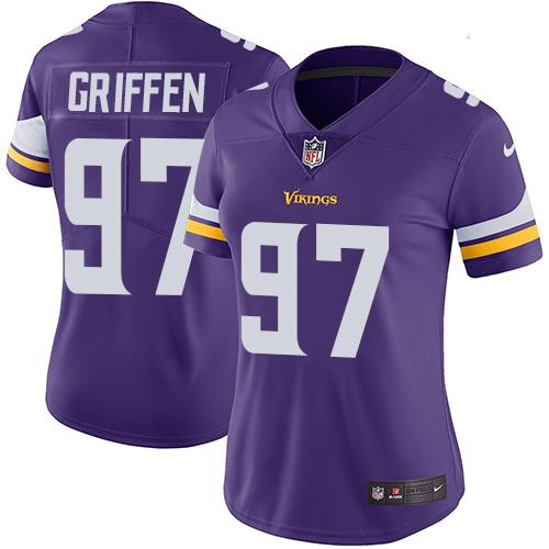Women 2019 Minnesota Vikings #97 Griffen Purple Nike Vapor Untouchable Limited NFL Jersey